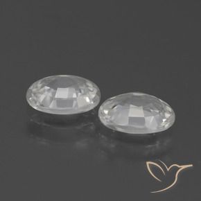 Zircon Gemstones in 7 x 5 mm (calibrated) Size for Sale, Zircon Stones in White Color
