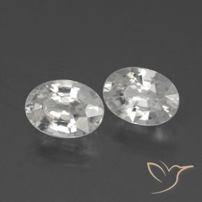 2.32 ctw White Zircon Stones, Natural Zircon in Oval Facet Shape for Sale