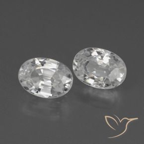 2.48 ctw White Zircon Stones, Natural Zircon in Oval Facet Shape for Sale
