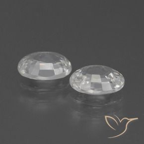 Zircon Gemstones in 7 x 5 mm (calibrated) Size for Sale, Zircon Stones in White Color