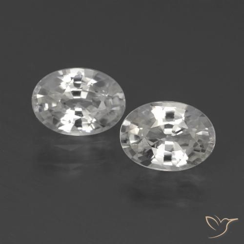 2.36 ct White Zircon, 7 x 5.1 mm Oval Cut From Cambodia, Photo A