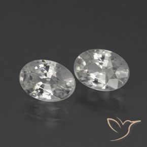2.36 ctw White Zircon Stones, Natural Zircon in Oval Facet Shape for Sale
