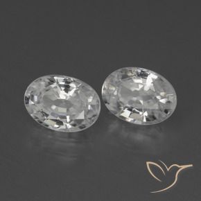 2.45 ctw White Zircon Stones, Natural Zircon in Oval Facet Shape for Sale
