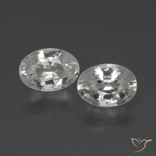 2.27ctw Natural White Zircon, Oval, VVS-VS