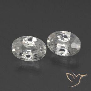 2.27 ctw White Zircon Stones, Natural Zircon in Oval Facet Shape for Sale