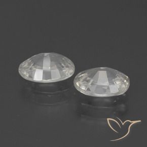 Zircon Gemstones in 7 x 5 mm (calibrated) Size for Sale, Zircon Stones in White Color