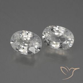 2.33 ctw White Zircon Stones, Natural Zircon in Oval Facet Shape for Sale