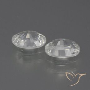Zircon Gemstones in 7 x 5 mm (calibrated) Size for Sale, Zircon Stones in White Color