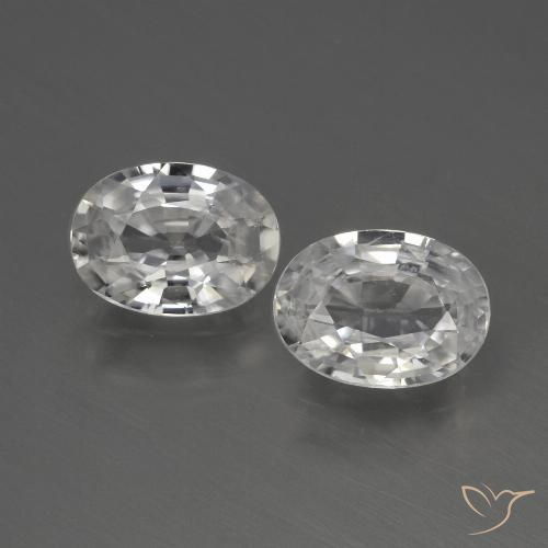 2.28 ct White Zircon, 7.1 x 5.2 mm Oval Cut From Cambodia, Photo A