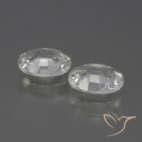Zircon Gemstones in 7 x 5 mm (calibrated) Size for Sale, Zircon Stones in White Color