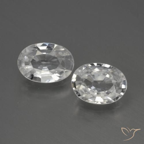 2.13ctw Natural White Zircon, Oval, VVS