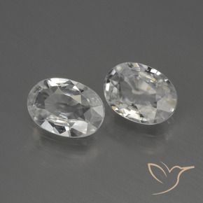 2.13 ctw White Zircon Stones, Natural Zircon in Oval Facet Shape for Sale
