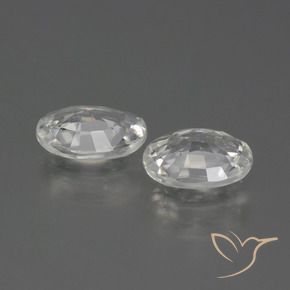 Zircon Gemstones in 7 x 5 mm (calibrated) Size for Sale, Zircon Stones in White Color