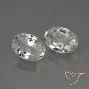 2.43 ctw White Zircon Stones, Natural Zircon in Oval Facet Shape for Sale