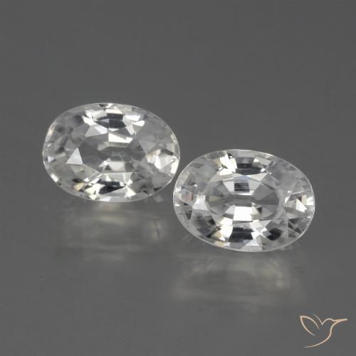 2.63ctw Natural White Zircon, Oval, VVS-VS