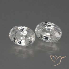2.63 ctw White Zircon Stones, Natural Zircon in Oval Facet Shape for Sale