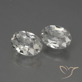 2.36 ctw White Zircon Stones, Natural Zircon in Oval Facet Shape for Sale