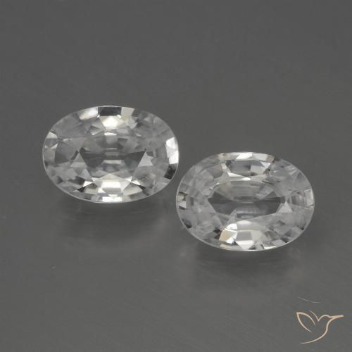 2.29 ct White Zircon, 7.1 x 5.1 mm Oval Cut From Cambodia, Photo A