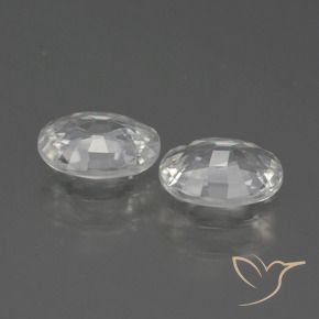 Zircon Gemstones in 7 x 5 mm (calibrated) Size for Sale, Zircon Stones in White Color