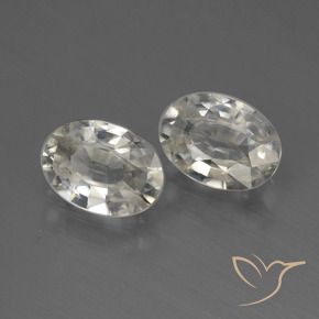 2.28 ctw White Zircon Stones, Natural Zircon in Oval Facet Shape for Sale