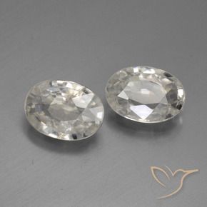 2.07 ctw White Zircon Stones, Natural Zircon in Oval Facet Shape for Sale