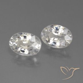 2.30 ctw White Zircon Stones, Natural Zircon in Oval Facet Shape for Sale