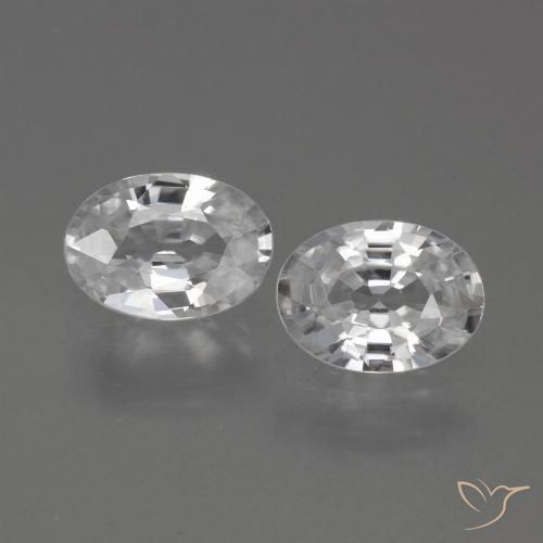 2.26 ct White Zircon, 6.9 x 5.1 mm Oval Cut From Cambodia, Photo A