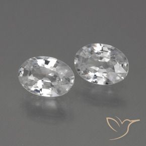 2.26 ctw White Zircon Stones, Natural Zircon in Oval Facet Shape for Sale