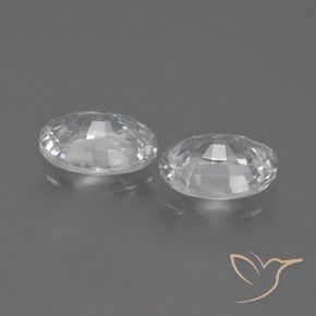 Zircon Gemstones in 7 x 5 mm (calibrated) Size for Sale, Zircon Stones in White Color