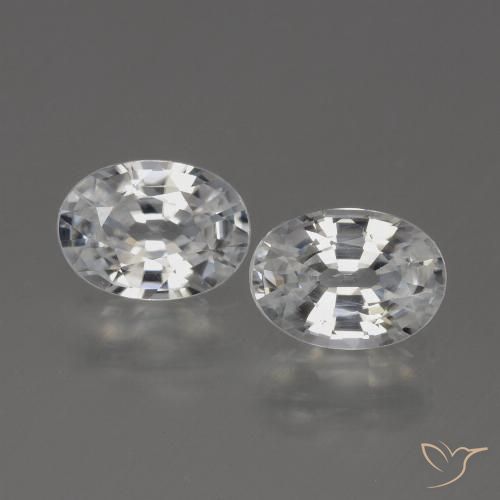 2.51 ct White Zircon, 7.1 x 5.1 mm Oval Cut From Cambodia, Photo A