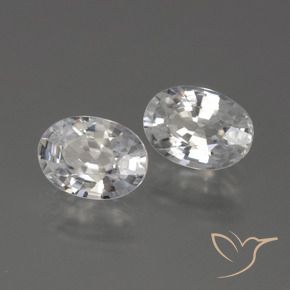 2.51 ctw White Zircon Stones, Natural Zircon in Oval Facet Shape for Sale