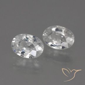 2.42 ctw White Zircon Stones, Natural Zircon in Oval Facet Shape for Sale