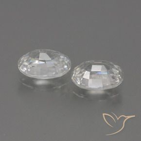 Zircon Gemstones in 7 x 5 mm (calibrated) Size for Sale, Zircon Stones in White Color