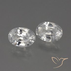 2.27 ctw White Zircon Stones, Natural Zircon in Oval Facet Shape for Sale