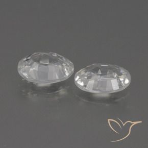 Zircon Gemstones in 7 x 5 mm (calibrated) Size for Sale, Zircon Stones in White Color