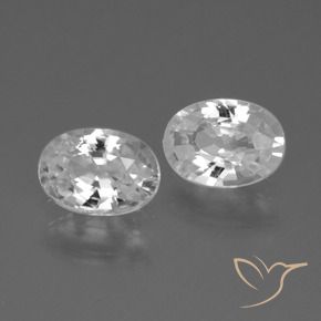 2.26 ctw White Zircon Stones, Natural Zircon in Oval Facet Shape for Sale