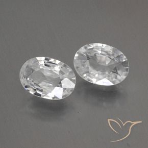 1.93 ctw White Zircon Stones, Natural Zircon in Oval Facet Shape for Sale