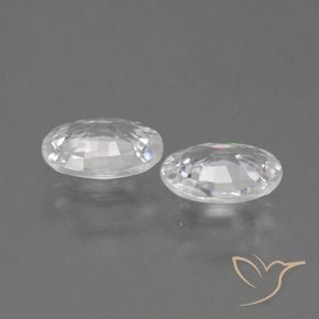 Zircon Gemstones in 7 x 5 mm (calibrated) Size for Sale, Zircon Stones in White Color