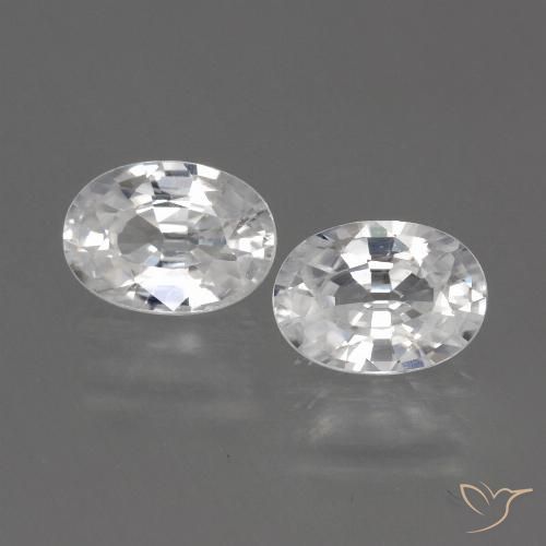 2.56 ct White Zircon, 7 x 5.1 mm Oval Cut From Cambodia, Photo A