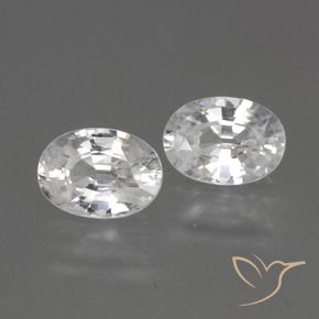 2.56 ctw White Zircon Stones, Natural Zircon in Oval Facet Shape for Sale