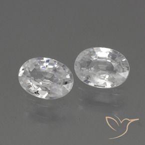 2.24 ctw White Zircon Stones, Natural Zircon in Oval Facet Shape for Sale