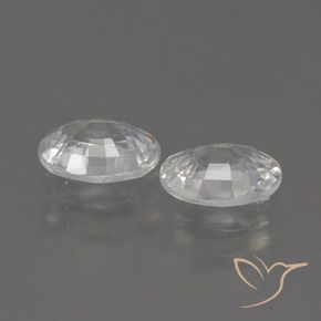 Zircon Gemstones in 7 x 5 mm (calibrated) Size for Sale, Zircon Stones in White Color