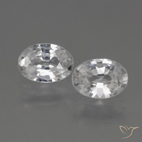 2.17 ct White Zircon, 7.1 x 5.1 mm Oval Cut From Cambodia, Photo A