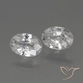 2.17 ctw White Zircon Stones, Natural Zircon in Oval Facet Shape for Sale