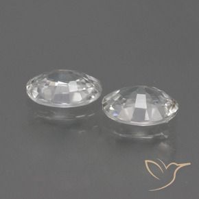 Zircon Gemstones in 7 x 5 mm (calibrated) Size for Sale, Zircon Stones in White Color