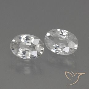 2.23 ctw White Zircon Stones, Natural Zircon in Oval Facet Shape for Sale