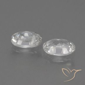 Zircon Gemstones in 7 x 5 mm (calibrated) Size for Sale, Zircon Stones in White Color