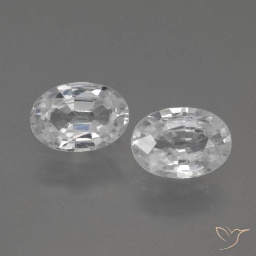 2.16ctw Natural White Zircon, Oval, VVS