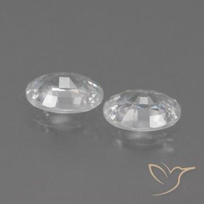 Zircon Gemstones in 7 x 5 mm (calibrated) Size for Sale, Zircon Stones in White Color