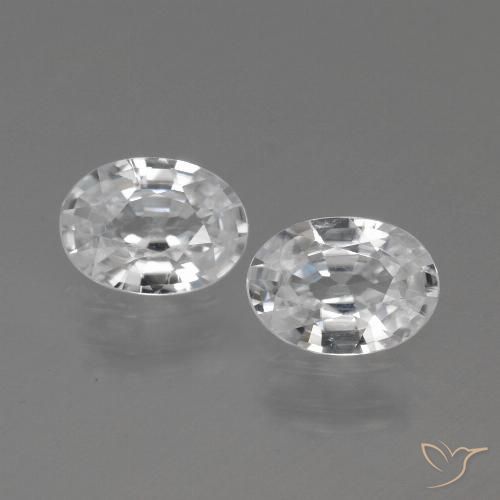 2.16ctw Natural White Zircon, Oval, VVS
